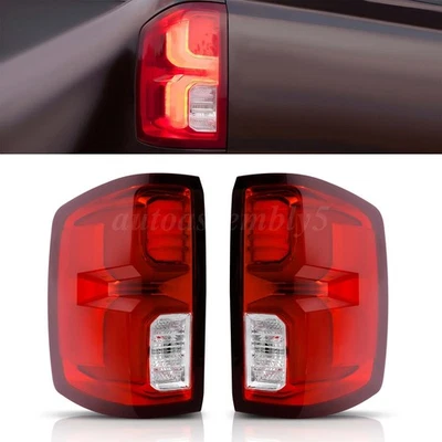LED Tail Lights For 2016-2018 Chevy Silverado 1500 Left + Right Pair with Bulbs - Image 1 of 4
