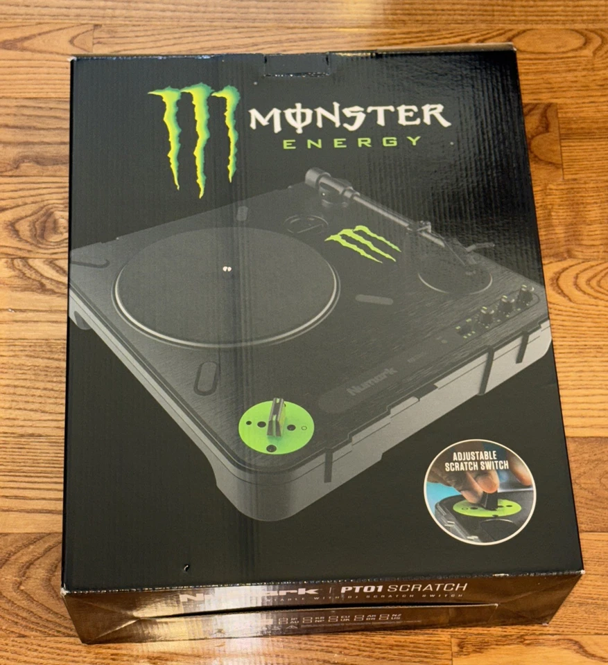 Monster Energy Numark PT01 Scratch Turntable In Box Rare Limited Addition - Image 1 of 4