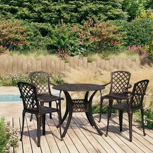 Bistro Set Bronze Cast Aluminum Medium Durable Bistro Set - Picture 1 of 12