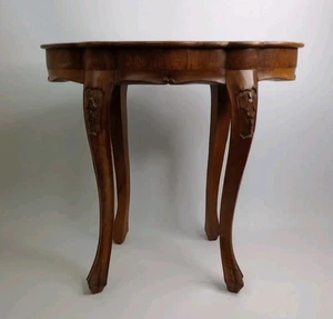 Antique Italian Tavalino Olive Wood Side Table Marked "TZ" Circa 1920's - Picture 1 of 18