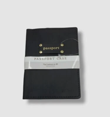 $55 Eccolo LTD Hombre Negro Via Lorenzo Imitación Cuero Pasaporte Estuche Foto 1 de 4