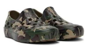 VANS Zapatos Impermeables Juveniles 1 CAMUFLAJE SLIP ON TRK Transpirable Goma Verde NUEVO - Imagen 1 de 3