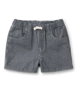 TEA COLLECTION Railroad Stripe Denim Shorts - Dark Denim Blue - NWT Girls 6 - Picture 1 of 1