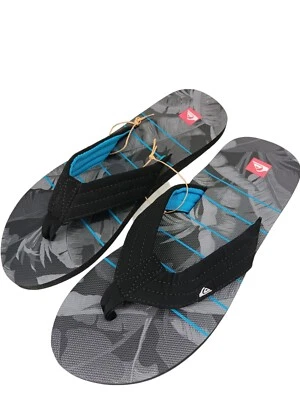 Шлепанцы мужские Quiksilver черные/синие размер 12 (никогда не носились, совершенно новые) - Изображение 1 из 3