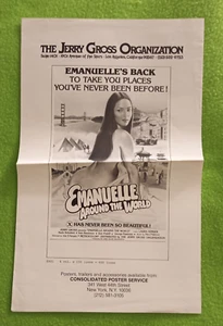 "Emanuelle Around The World" Sexploitation Adult X-Rated Movie Advertising Sheet - Picture 1 of 4
