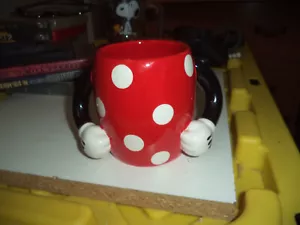 Disney - Minnie Mouse Mug / Galerie Red w/White Polka Dots Minnies Arms- Handles - Picture 1 of 3