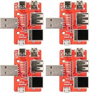 USB 6 in 1 Breakout Board Type A Male to Mini Type-c Micro Type B Female (4pcs)  - Picture 1 of 2