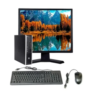 HP Compaq Desktop Computer Intel i3 8GB 1TB HD 19in LCD Windows 10 Pro PC Wi-Fi - Picture 1 of 7