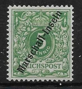 MARSHALL ISLANDS SGG2 1899 5pf GREEN OVPT ON GERMANY MTD MINT - Picture 1 of 1