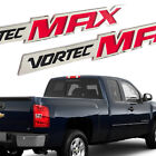 2 3D Vortec Max Emblem Side Rear Badge For Silverado Sierra Red And Silver Decals
