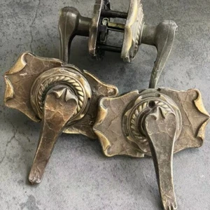 Lot of 2 VTG Amerock Door Handle Knobs Lever Knob Carriage House Antique Gold - Picture 1 of 3