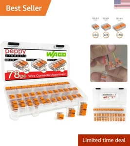 WAGO 221 LEVER NUTS 78pc Compact Splicing Wire Connector Assortment with Case... - Picture 1 of 8