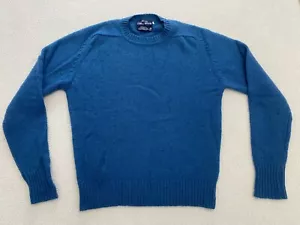 Maglione Macys Uomo Store Shetland Lana Blu Girocollo Uomo Grande Vintage Hong Kong - Foto 1 di 8