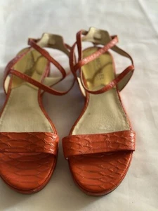 Michael Kors Kaylee Flat Sandal Ankle Gladiator Mandarin Snake Print 6 M $135 - Picture 1 of 5