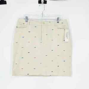 Hannah Stretch Fish Print Cotton Mini Skirt Size 12