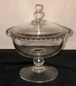 Imperial CANDLEWICK CRYSTAL *8 1/2" FOOTED CANDY JAR & LID*#400/140* - Picture 1 of 2