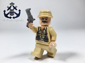 LEGO Minifigure Indiana Jones German Soldier w/ Moustache iaj004 + Revolver 7622