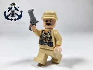 LEGO Minifigure Indiana Jones German Soldier w/ Moustache iaj004 + Revolver 7622 - Picture 1 of 1