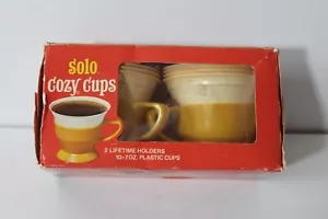 Vintage Harvest Gold Solo Cozy Cups Yellow 2 cups and 7 Refills - Picture 1 of 16