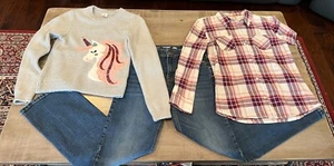 Girls 3 piece Lot Size L/XL (14-16) Cat & Jack Wonder Nation Arizona Jeans Tops - Picture 1 of 22