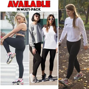 Leggings donna donna FODERATO nero controllo pancia vita alta taglia nuovi tinta unita LOTTO - Foto 1 di 9