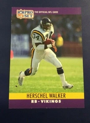 1990 Pro Set # 197 HERSCHEL WALKER Minnesota Vikings Set Break ! - Image 1 of 2