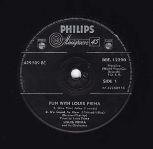 Fun With Louis Prima - 7" 45 RPM 4 Track EP 1959 UK Pressing - Picture 1 of 2