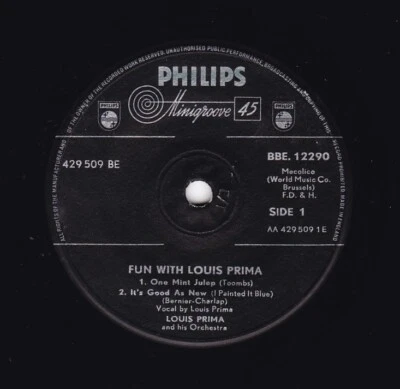 Fun With Louis Prima - 7" 45 RPM 4 Track EP 1959 UK Pressing - Image 1 of 2