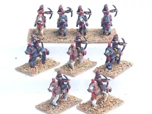 15MM RENAISSANCE OTTOMAN TURK MOUNTED ARCHERS X 9. PAINTED. BROWN 1880 - Picture 1 of 4