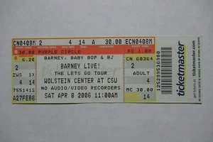 BARNEY LIVE! THE LET GO TOUR 8/04/2006 BOLETO COMPLETO WOLSTEIN CENTER CSU - Imagen 1 de 1