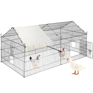 VEVOR Gallinero de Exterior 220x106x104 cm Recinto para Pollos con Lona Blanca - Imagen 1 de 12