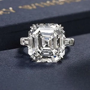 Silver Pld Shiny Zircon Rings Women Wedding Jewelry Ring Size 6-10 - Picture 1 of 4