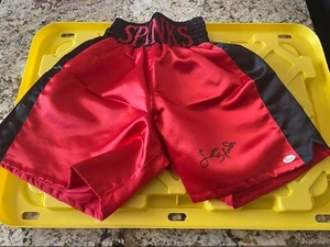 Leon Spinks SIGNED Autographed Custom BOXING TRUNKS HOF Beat ALI JSA CERTIFIED - Picture 1 of 1