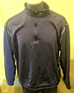 Nike Golf Therma-Fit Uomo XL Blu Scuro 1/4 Zip Manica Lunga 100% Poliestere - Foto 1 di 7