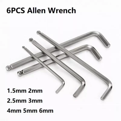 1set Allen Wrench Nickel-plated Ball Head 1.5-5mm Hex Key Tool Acces - Image 1 of 3