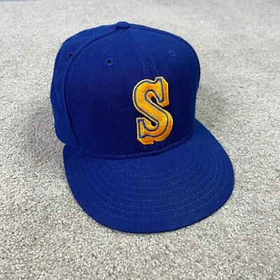 VTG Annco Seattle Mariners Fitted Hat Size 7 3/8 100% Wool Made in USA Pro Model - Image 1 of 4