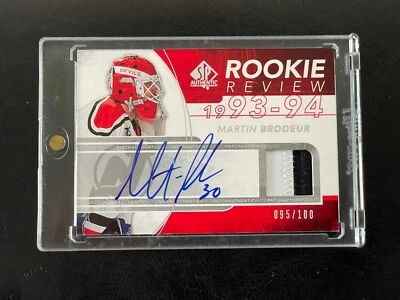 2008-09 SP Authentic Martin Brodeur Game Used Patch Auto Autograph On Card /100 - Image 1 of 2