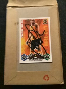 SIGNED CALEB FOLAN HULL CITY MATCH ATTAX 2009/10 ORANGE BACK