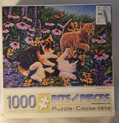 NUEVO EN CAJA Bits and Pieces Gatitos Flores 1000 Puzzle Días Despreocupados 20 in x 27 in Foto 1 de 4