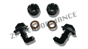 NEW OEM POLARIS RZR 800 900 PLASTIC HOOD LATCH TOGGLES WITH GROMMETS AND WASHERS - Foto 1 di 1