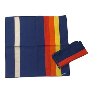 Vintage VERA Neumann set of 2 Napkin 16" Square - Blue Red Yellow Orange - Picture 1 of 4