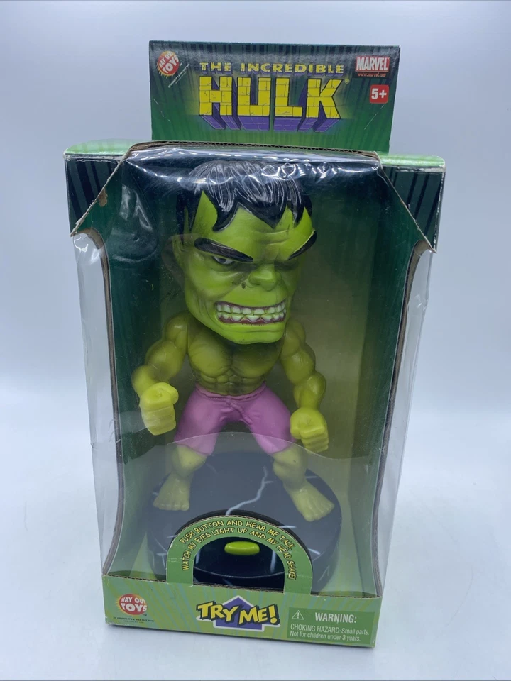 Marvel Way Out Toys 2003 Luces Sonidos Bobble Head 2003 El Increíble Hulk NUEVO Foto 1 de 4