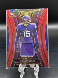 2024 Panini Select #DSM-DTR Dallas Turner Draft Selections Memorabilia Red Prizm - Bild 1 von 2