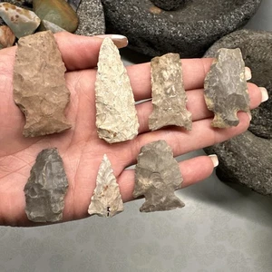 MLC 577 (7) Archaic To Adena Arrowheads Old TN KY IL Artifacts - Picture 1 of 8