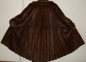 FERAUD Paris Mahogany Mink  78" Swing Fur Coat Size 14-16 FREE SHIP Excell Condi - Picture 1 of 8
