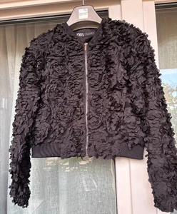 ZARA Damen Bomber / Blouson Jacke Blumen Gr. L - Bild 1 von 4