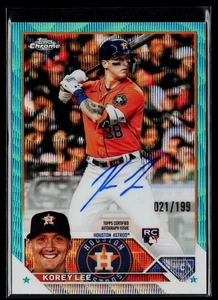 Autógrafos de novato 2023 Topps cromados #RA-KL Korey Lee Aqua Wave - Imagen 1 de 2
