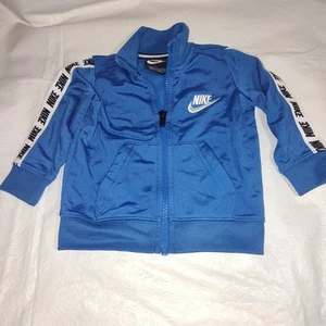 Nike Boys Blue Full Zip Up Classic Logo Track Jacket Size Large - Picture 1 of 8