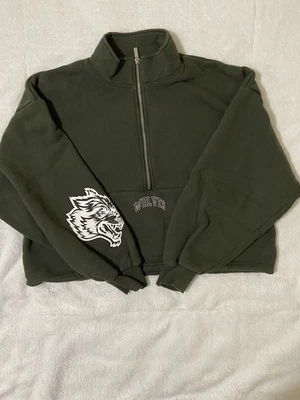 Sudadera con Capucha Recortada Darc Sport SHE Para Mujer Talla Mediana LOBOS Verde Suéter Foto 1 de 4