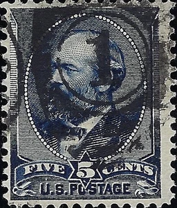 US Scott #216 Used Fine 5 Cent 1888 James Garfield Stamp CV 20.00 - Picture 1 of 1